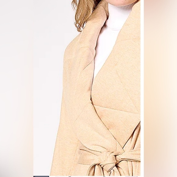 NWT Attitudes by Renee Cardigan Medium Large French Terry Belted Wrap - Picture 2 of 7